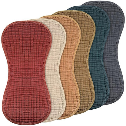 Frienda 6 Pack Muslin Burp Cloths Cotton Large 20''x 9'' Extra Absorbent and Soft Baby Burping Cloth for Baby Boy Girl Unisex(Classic Colors)