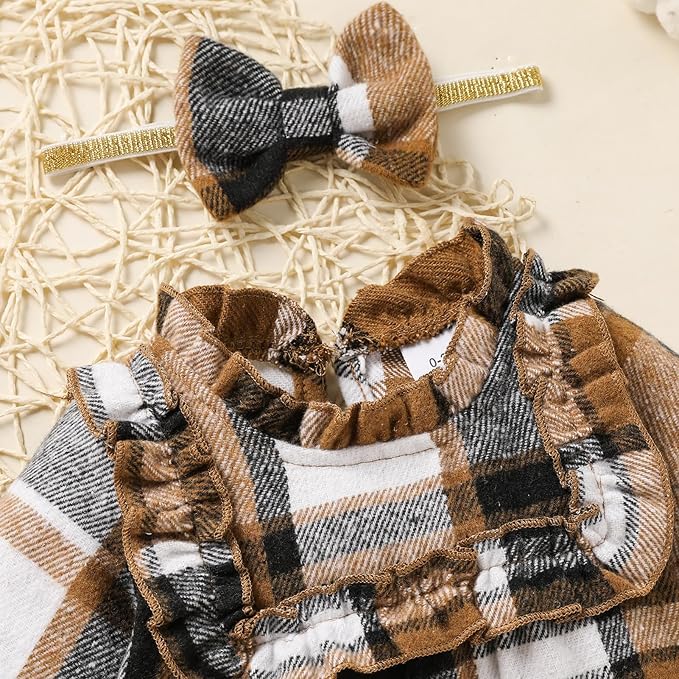 GRNSHTS Newborn Baby Girl Clothes Ruffle Rompers Toddler Fall Outfits for Girls Set Little Girl Fall Winter Clothing