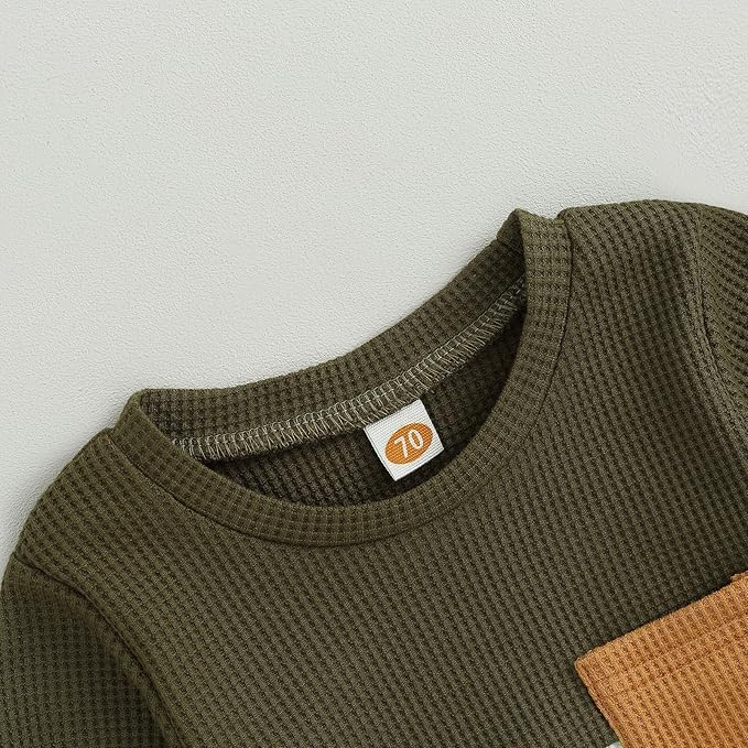 Murnouche Toddler Baby Boy Fall Winter Outfits Letter Crewneck Sweatshirt Casual Pants 2Pcs Clothes Set