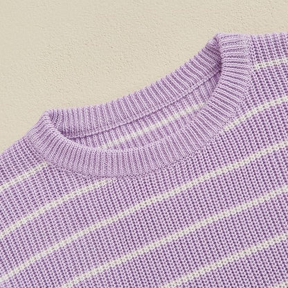 Mommy and Me Sweater Matching Family Outfit Long Sleeve Knit Sweater Pullover Mom and Baby Clothes