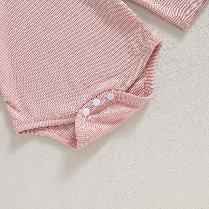 Newborn Infant Baby Girl Solid Ruffle Romper Bodysuit Jumpsuit Casual Clothes One Piece Outfit