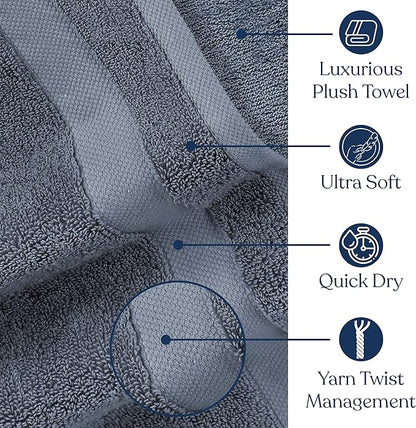 Delara Organic Cotton Luxuriously Plush Washcloths Pack of 6 | GOTS & Oeko-TEX Certified | Premium Quality Face Towels | Feather Touch Technology|650 GSM Long Staple|Soft, Quick Dry & Ultra-Absorbent