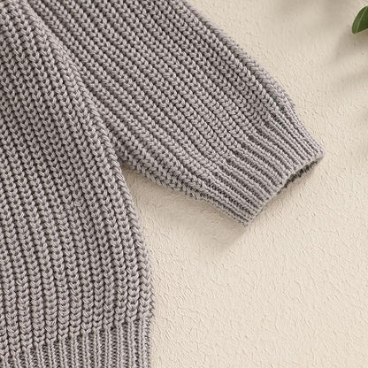 Newborn Baby Boy Girl Knit Sweater Long Sleeve Solid Winter Warm Sweatshirt Top Outfit Infant Toddler Fall Clothes