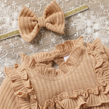 GRNSHTS Newborn Baby Girl Clothes Ruffle Rompers Toddler Fall Outfits for Girls Set Little Girl Fall Winter Clothing