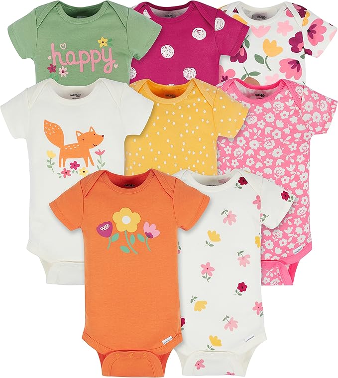 Onesies Brand baby-girls 8-pack Short Sleeve Mix & Match Bodysuits