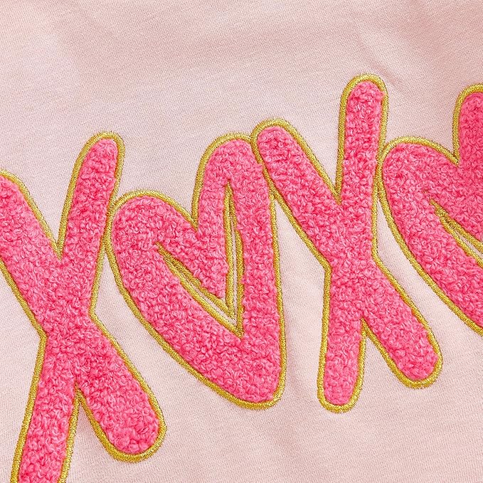 Toddler Girl Valentines Day Outfit Waffle Heart Sweatshirt Pants Set Baby Girls Spring Pullover Top Jogger Clothes