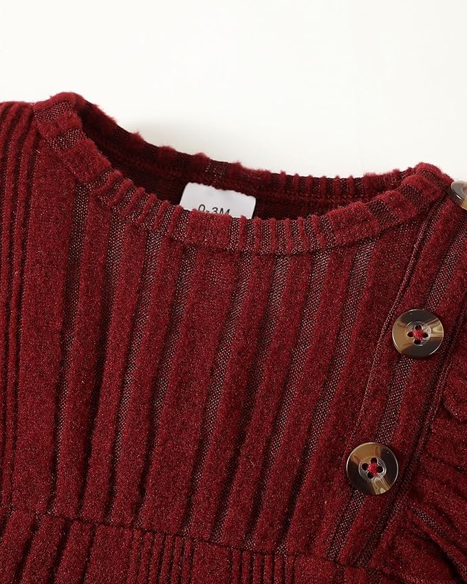 Infant Baby Girl Clothes Newborn Girl Romper Fall Winter Outfit Ruffle Long Sleeve Jumpsuit Romper Cute Baby Girl Outfit