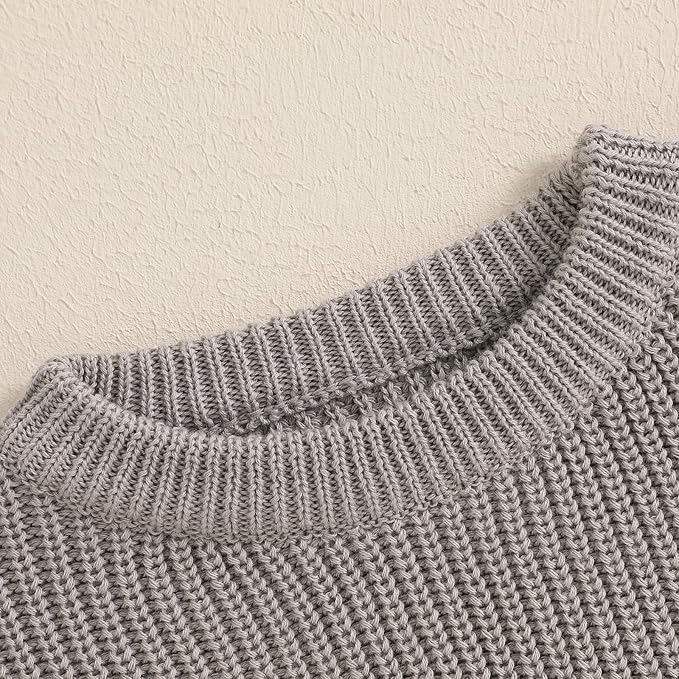 Newborn Baby Boy Girl Knit Sweater Long Sleeve Solid Winter Warm Sweatshirt Top Outfit Infant Toddler Fall Clothes