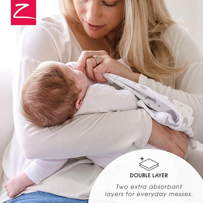 Zutano 5-Pack Organic Burp Cloths for Baby Girl & Boy, Large Cotton Burping Cloths for Babies | Absorbent Baby Spit-Up Rags | Gender Neutral Burp Clothes | Newborn Essentials, Solid White