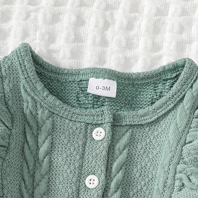 Infant Baby Girl Clothes Newborn Girl Romper Fall Winter Outfit Ruffle Long Sleeve Jumpsuit Romper Cute Baby Girl Outfit