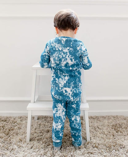 VAENAIT BABY 12M-12Y Toddler Kids Boys Girls 100% Cotton Marbling Tiedye Sung Fit Sleepwear Pajamas 2pcs Pjs Set