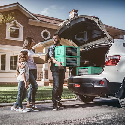 Sorbus Medium Clothes Storage Bags - Foldable Blanket Storage Bins for Organizing Bedroom, Closet, Clothing, Comforter, Organization with Clear Window, Lids and Carry Handles - Set of 6