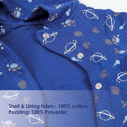 100% Cotton Baby Boy Fall Hoodies Jacket, Comfortable Soft Baby Spring Jacket,0-12Months Blue Jacket