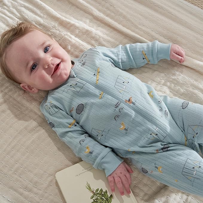 Gerber baby-girls Baby Unisex 2-pack 2-way Zip Textured Sleep 'N Play