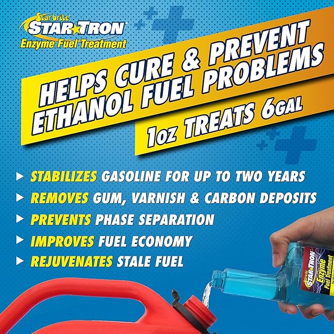Star Tron Enzyme Fuel Treatment - Small Engine Formula - 16 Oz Treats up to 96 Gals, Gas Additive Rejuvenates & Stabilizes Old Gasoline, Cures & Prevents Ethanol Problems, Improves MPG (014316)