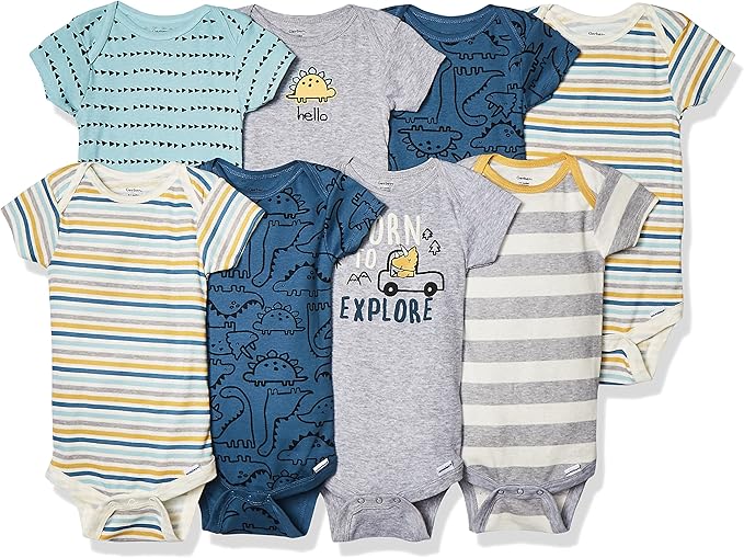 Gerber unisex-baby 8-pack Short Sleeve Onesies Bodysuits
