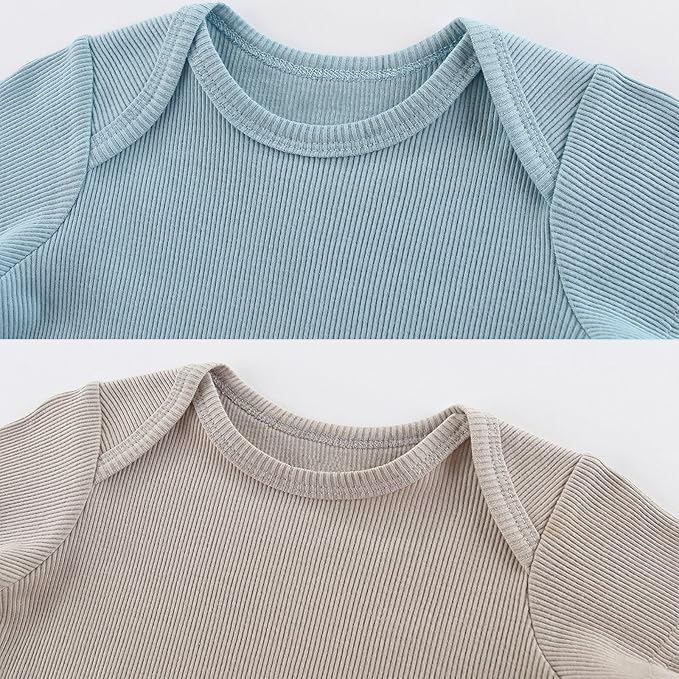 Newborn Baby Short Sleeve Bodysuit Cotton One-Piece Baby Clothes 5-Pack, 0-12 Months