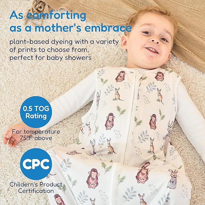 TotAha Toddler Sleep Sack 2T-4T, Soft Wearable Blanket Baby Sleep Bag, Light 0.5 TOG or Medium-weight 1.0 TOG Sleeping Sacks