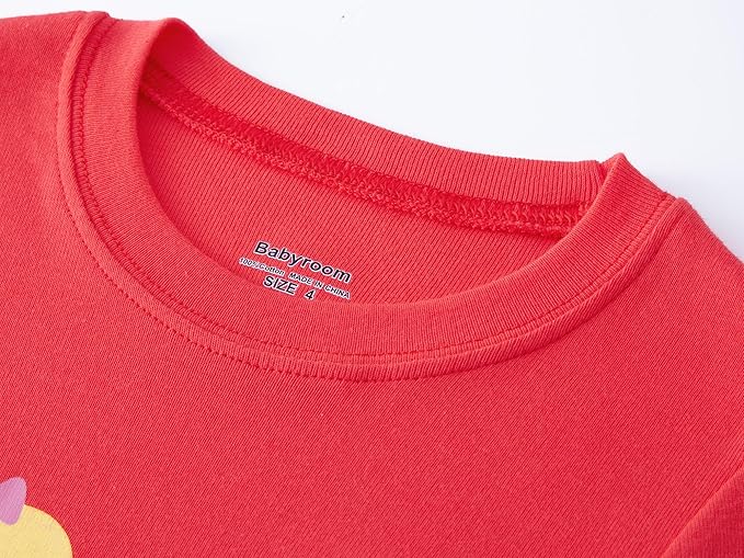 Babyroom Girls Matching Doll&Toddler 4 Piece Cotton Pajamas Toddler Christmas Sleepwear