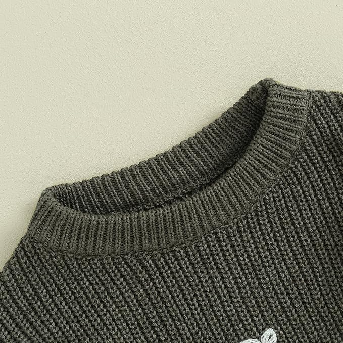 Mubineo Baby Girl Winter Clothes Cute Flower Sweater Crewneck Pullover Long Sleeve Knit Newborn Infant Sweaters