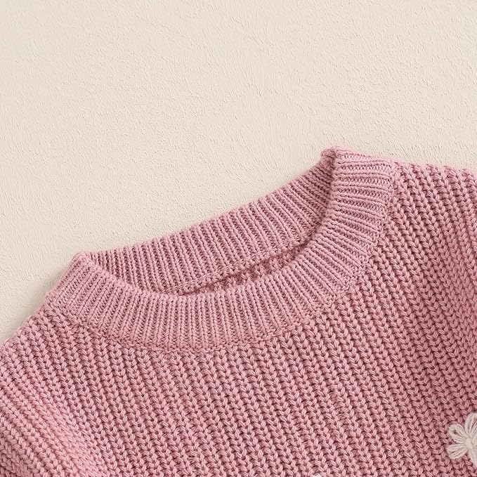 Mommy and Me Sweater Matching Family Outfit Long Sleeve Knit Sweater Pullover Mom and Baby Clothes