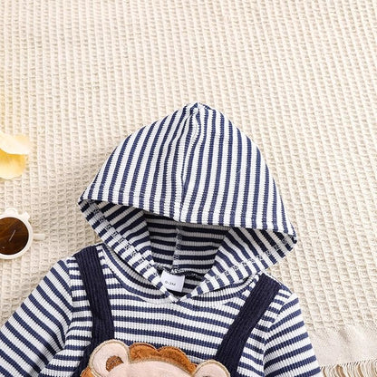 Baby Boy Clothes Newborn Hoodie Romper Fall Winter One-piece Outfit Infant Cute Cartoon Clothing Set 0-18 Months