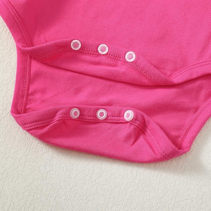 LYSMuch Baby Girls Ruffle Sleeves Bodysuit Infant Solid Color Top Jumpsuit