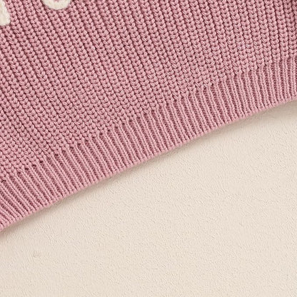 Mommy and Me Sweater Matching Family Outfit Long Sleeve Knit Sweater Pullover Mom and Baby Clothes