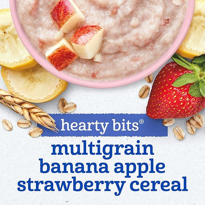 Gerber Toddler Food, Multigrain Banana Apple Strawberry Cereal, 8g Whole Grains, Iron, Zinc & Vitamin B12, Toddler Cereal, 6-Pack