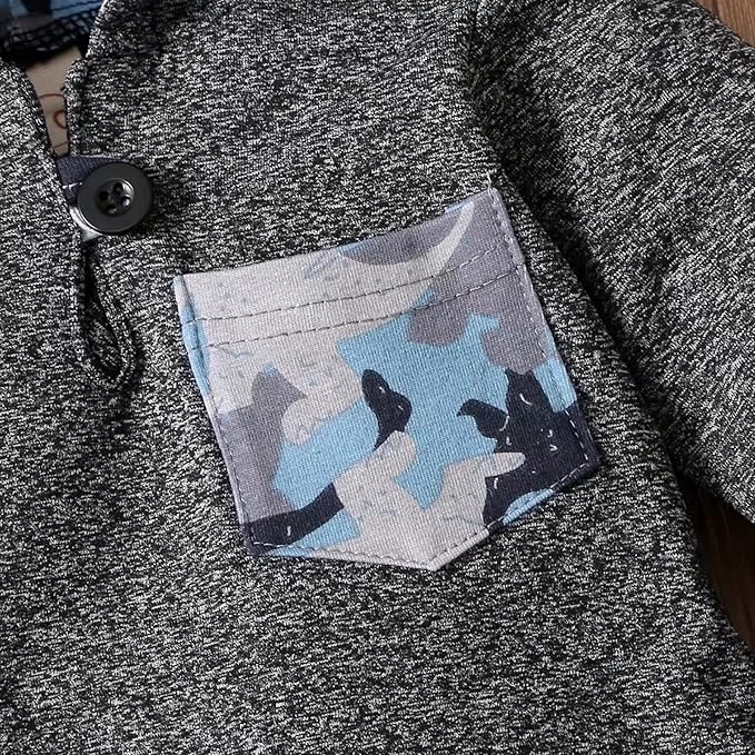 Baby Boy Clothes Infant Hoodie Tops Outfit Long Sleeve Sweatshirt Plaid Pants 2pcs Set 0-36 Months