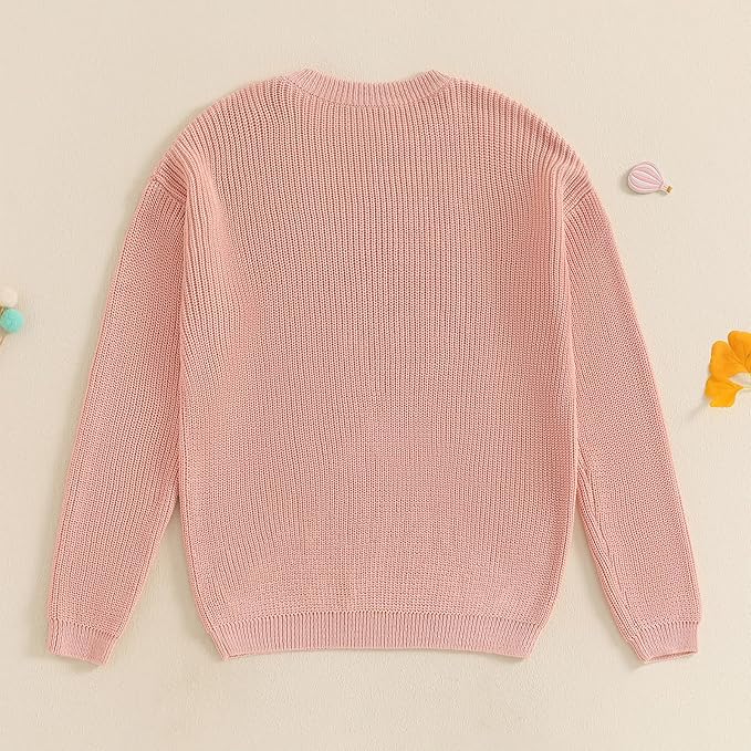 Mommy and Me Sweater Matching Family Outfit Long Sleeve Knit Sweater Pullover Mom and Baby Clothes