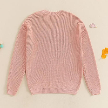 Mommy and Me Sweater Matching Family Outfit Long Sleeve Knit Sweater Pullover Mom and Baby Clothes