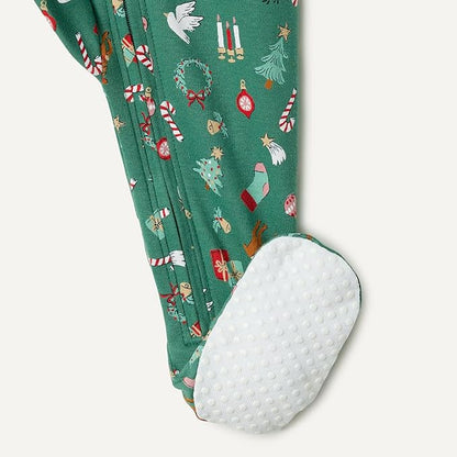 Amazon Essentials x Sofia Grainge Unisex Babies' Cotton Footed Sleep and Play Bodysuit, Pack of 2