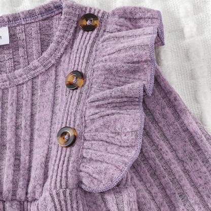 Infant Baby Girl Clothes Newborn Girl Romper Fall Winter Outfit Ruffle Long Sleeve Jumpsuit Romper Cute Baby Girl Outfit