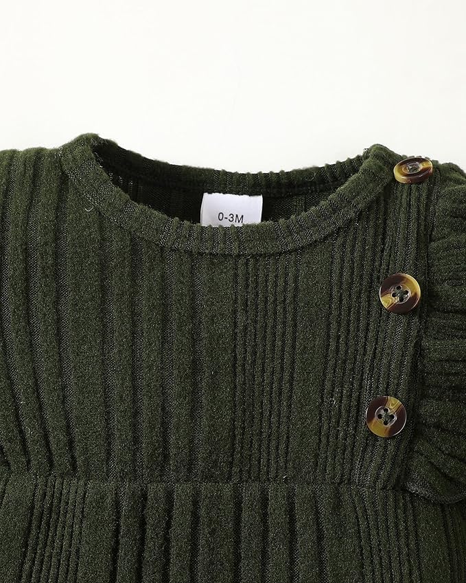 Infant Baby Girl Clothes Newborn Girl Romper Fall Winter Outfit Ruffle Long Sleeve Jumpsuit Romper Cute Baby Girl Outfit