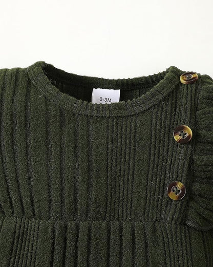 Infant Baby Girl Clothes Newborn Girl Romper Fall Winter Outfit Ruffle Long Sleeve Jumpsuit Romper Cute Baby Girl Outfit