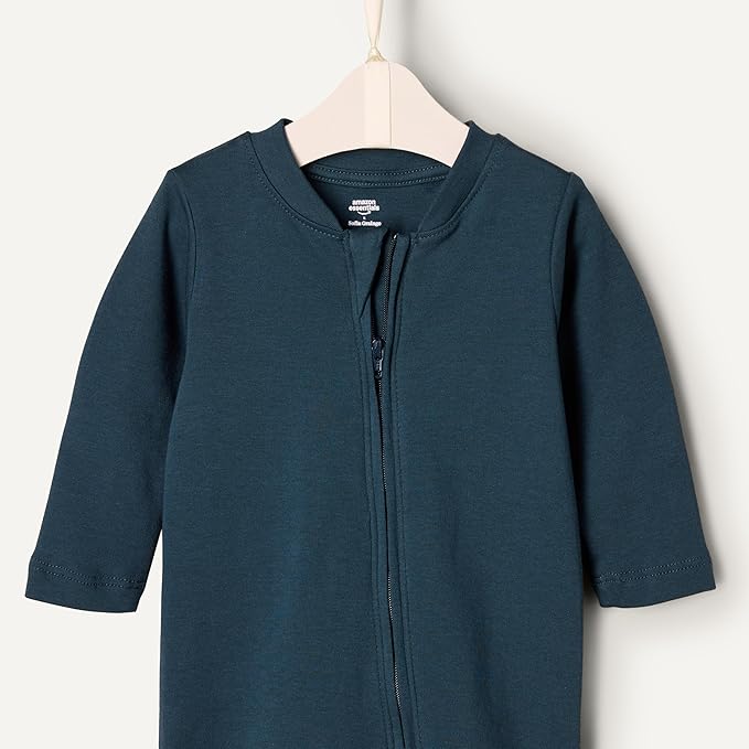 Amazon Essentials x Sofia Grainge Unisex Babies' Cotton Footed Sleep and Play Bodysuit, Pack of 2