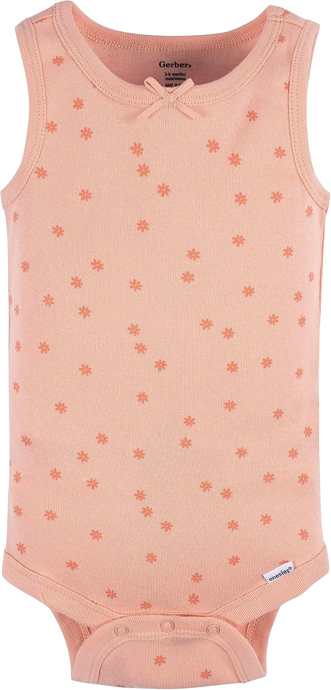 Gerber Baby Girls Multi-Pack Sleeveless Onesies Bodysuit