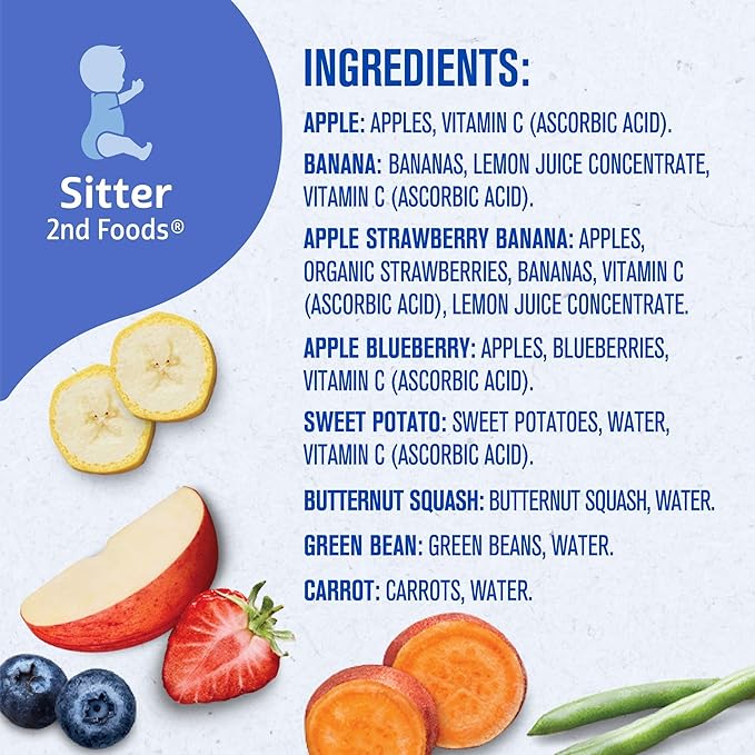 Gerber Baby Foods 2nd Foods Variety Pack, Natural for Baby, Fruit & Veggie Favorites, 8 Ounce (Pack of 32)