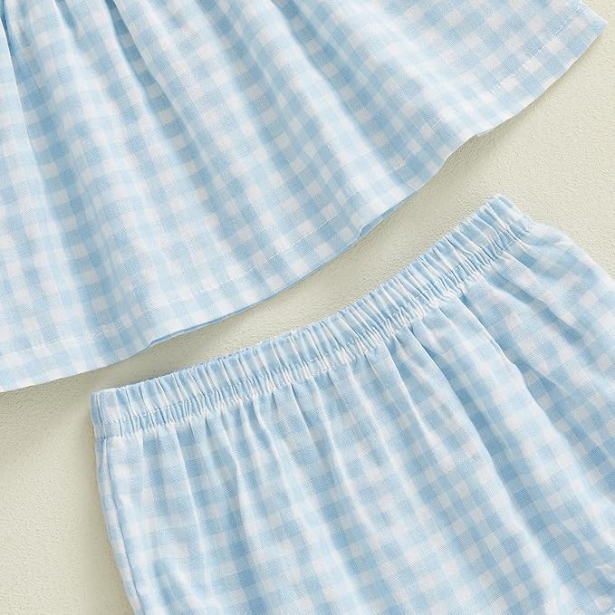 Mubineo Baby Girl Summer Clothes Cute Ruffle Tops Dress Shorts Outfits Set Infant Toddler Shrit Bloomers Princess Outfit