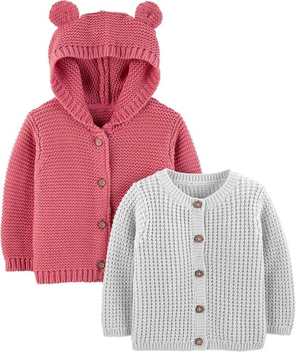 Simple Joys by Carter's Unisex-Baby 2-Pack Knit Cardigan Sweaters