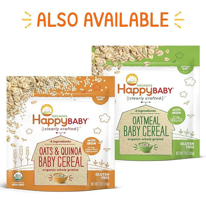 Happy Baby Organics Stage 2 Baby Food Pouches, Gluten Free, Vegan & Healthy Snack, Clearly Crafted Fruit & Veggie Puree, Purple Carrots, Bananas, Avocados & Quinoa, 4 Ounces (Pack of 16)