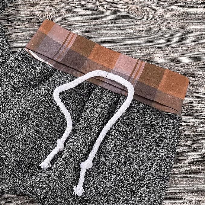 Baby Boy Clothes Infant Hoodie Tops Outfit Long Sleeve Sweatshirt Plaid Pants 2pcs Set 0-36 Months