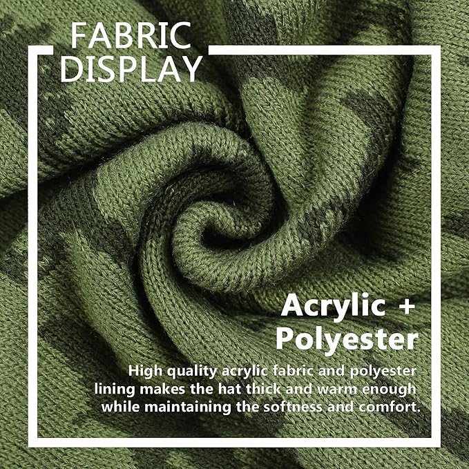 JANGANNSA Knitted Baby Hat Scarf Set Winter Warm Boys Girls Beanie Fleece Lining Toddler Kids Hats with Pompom