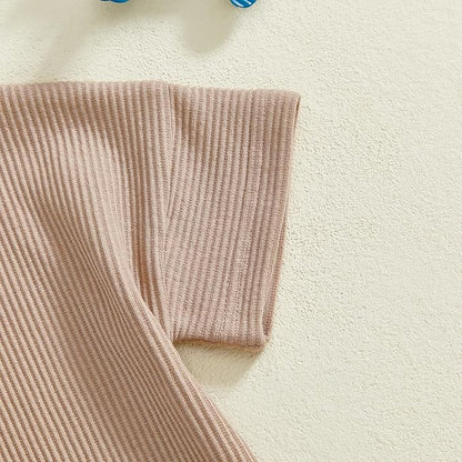 Merqwadd Baby Summer Bubble Romper Infant Boy Girl Short Sleeve Onesie Oversize Cotton T-shirt Bodysuit Top