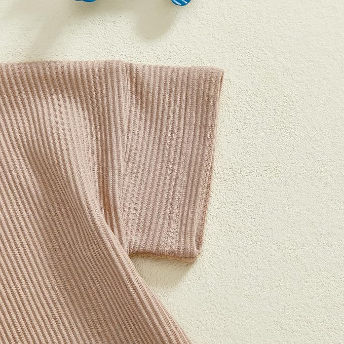 Merqwadd Baby Summer Bubble Romper Infant Boy Girl Short Sleeve Onesie Oversize Cotton T-shirt Bodysuit Top