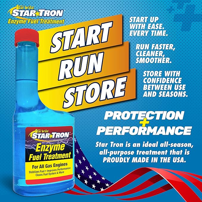 Star Tron Enzyme Fuel Treatment - Small Engine Formula - 16 Oz Treats up to 96 Gals, Gas Additive Rejuvenates & Stabilizes Old Gasoline, Cures & Prevents Ethanol Problems, Improves MPG (014316)