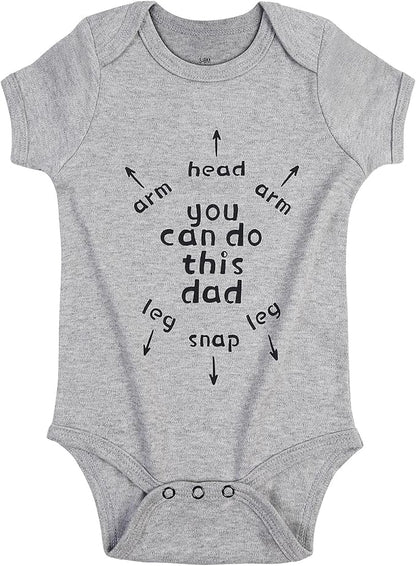 Cnins Funny Baby Bodysuit & Daddy Matching Cotton Outfit for Wild One 1st Birthday, Unisex Newborn Infant Clothes 0-24M