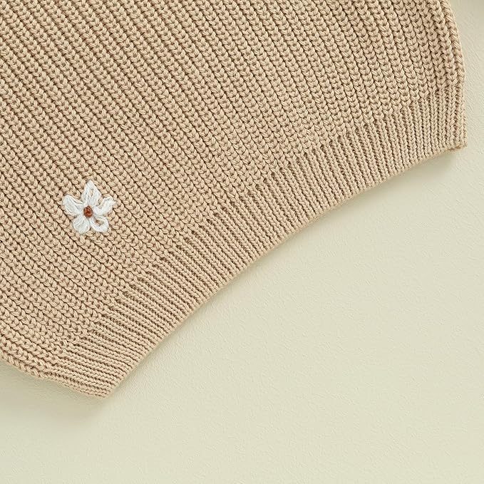 Mubineo Baby Girl Winter Clothes Cute Flower Sweater Crewneck Pullover Long Sleeve Knit Newborn Infant Sweaters