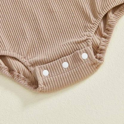 Merqwadd Baby Summer Bubble Romper Infant Boy Girl Short Sleeve Onesie Oversize Cotton T-shirt Bodysuit Top